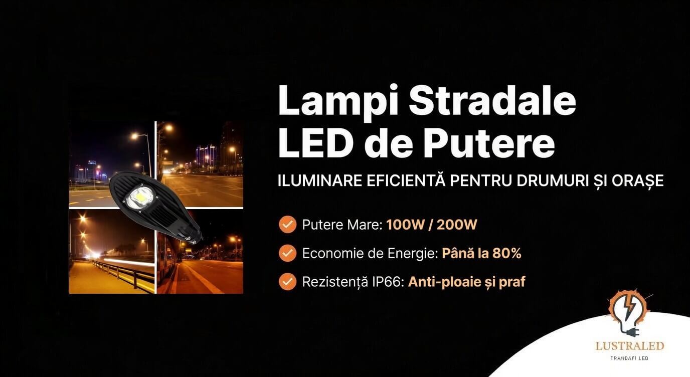 Lampa stradala LED 100W pentru iluminat exterior