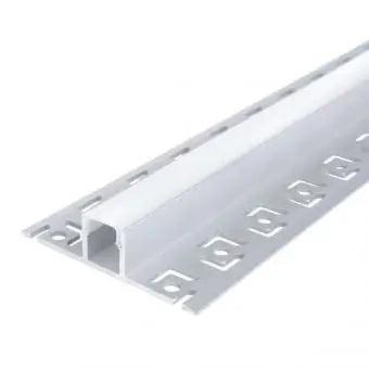 Profil LED incastrat de mijloc sub tencuiala, aripioare simetrice perforate