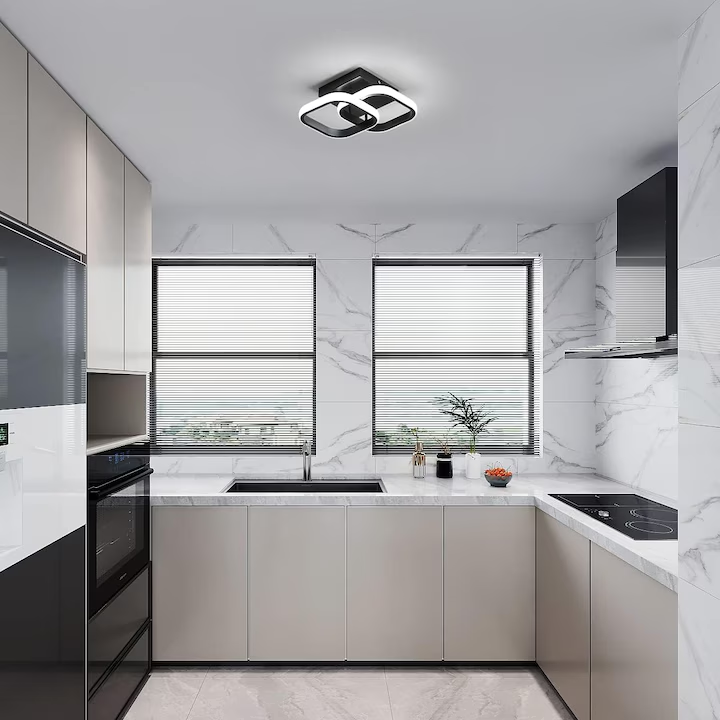Aplică LED Albă 44W cu Design Geometric - 3 Culori de Lumină - lustra led