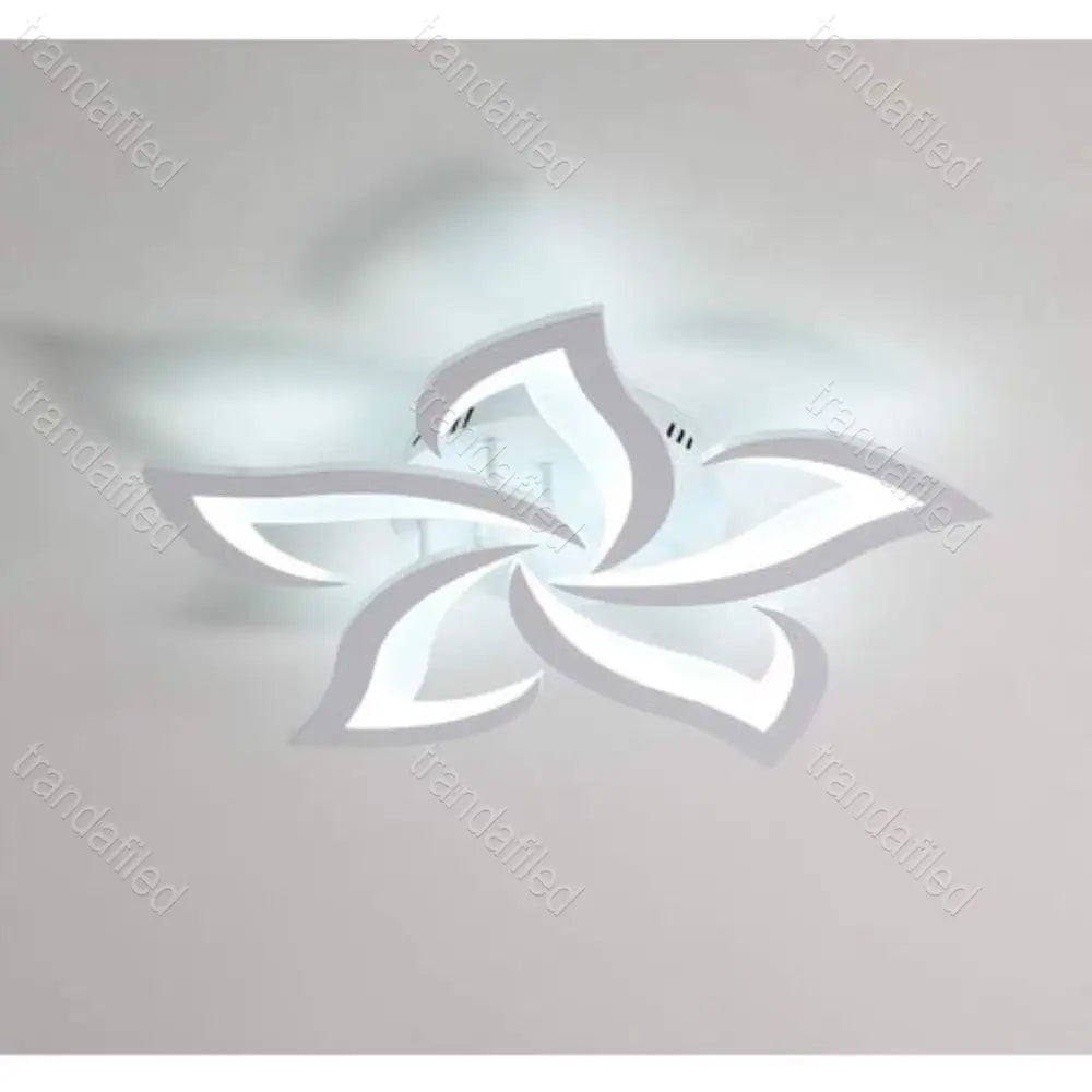 Lustră LED Modernă 80W cu 5 Brațe, Design Floral, Reglabilă cu Telecomandă