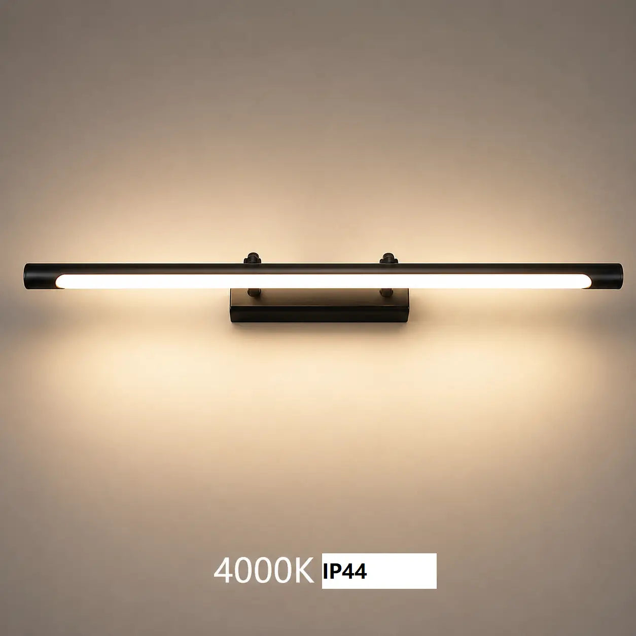 Aplica LED baie neagră 18W IP44 lumină alb cald pentru oglindă și mobilier baie