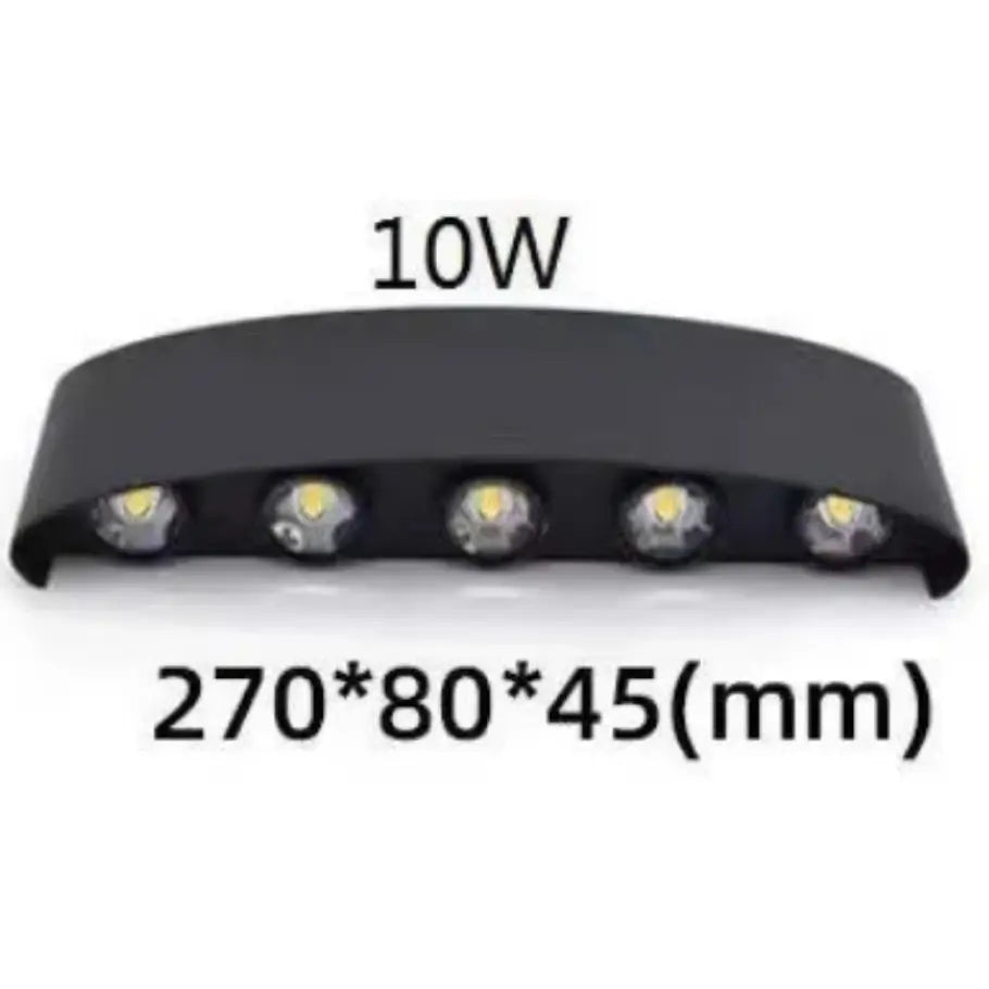 Dimensiuni aplica LED exterior 10W IP65 neagra 270x80x45mm