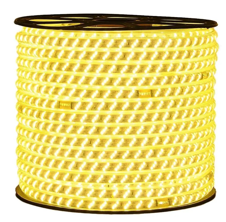 Bandă LED 220V rolă 10 metri, lumină galbenă caldă