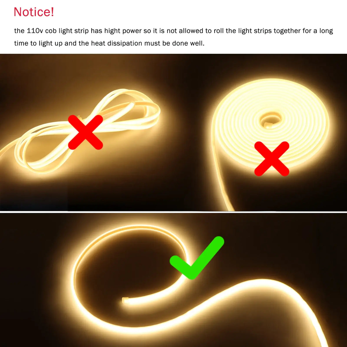Cum se îndoaie corect banda LED, exemple corecte și incorecte