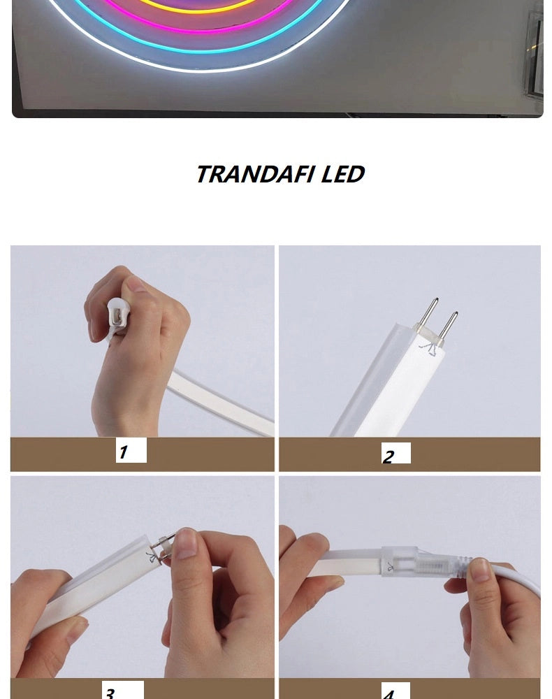 Specificații bandă LED Neon Flex 100m 220V alb rece IP65 lățime 12mm grosime 8mm