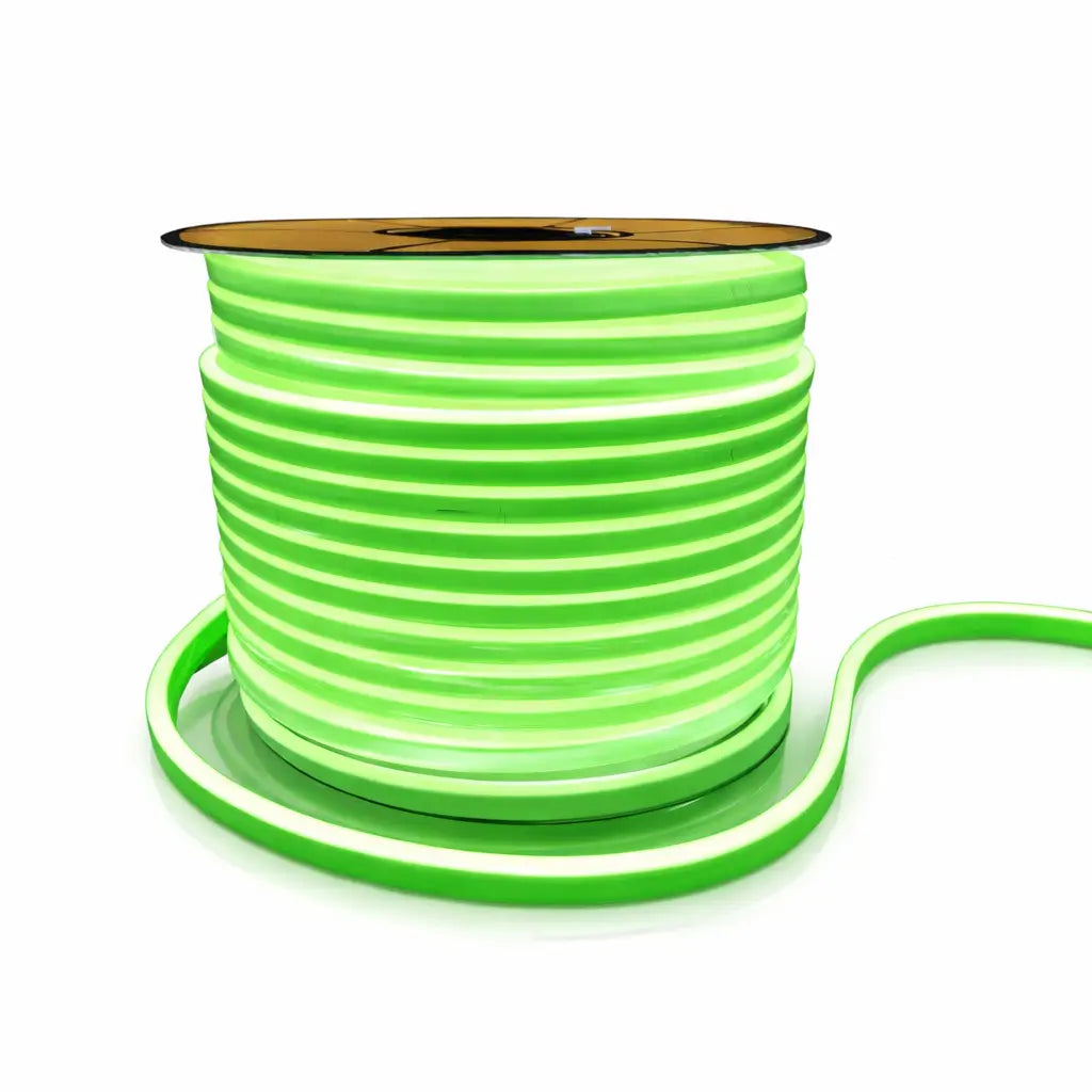 banda led neon flex 220v 100m verde iluminat exterior ip65