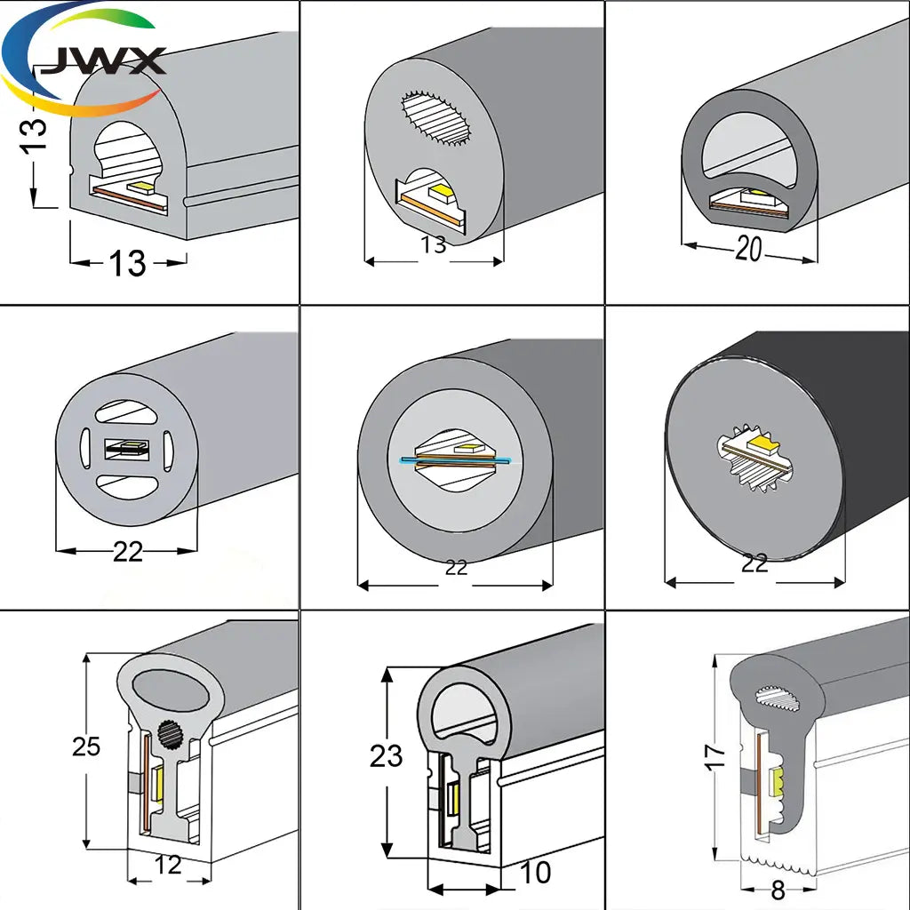 Banda LED neon rotunda flexibila cu iluminare completa 360°