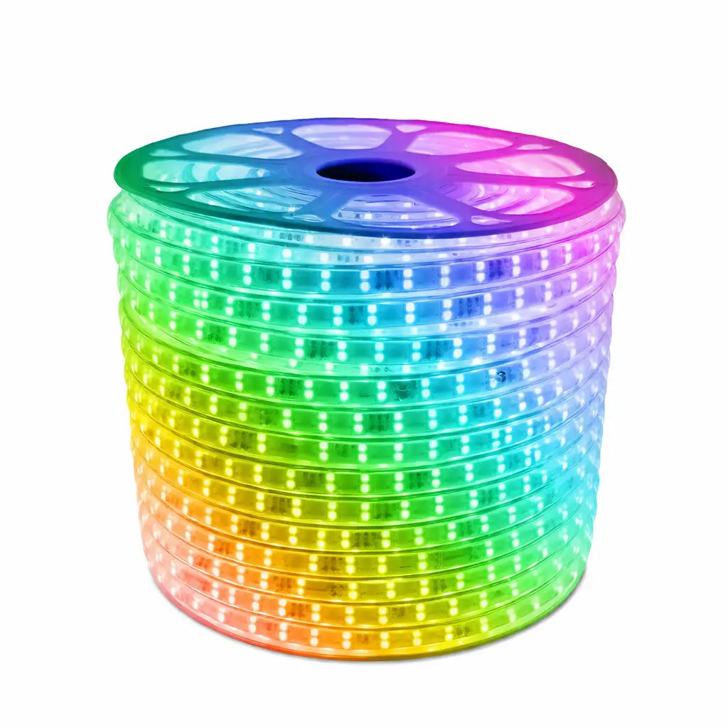 banda LED RGB 220V 100m rola iluminat decorativ exterior interior