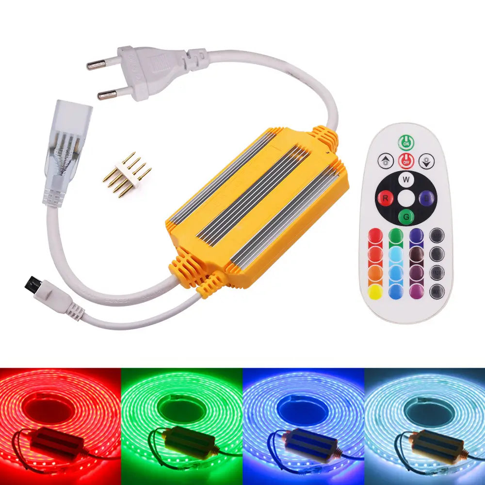 Controller banda LED RGB 220V cu telecomanda IR pentru control iluminat decorativ