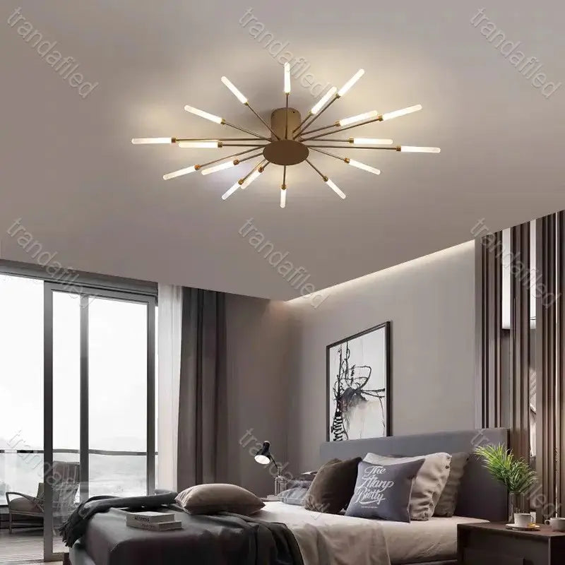 lustra-led-aurie-cu-18-28-42-brate-design-modern-soare