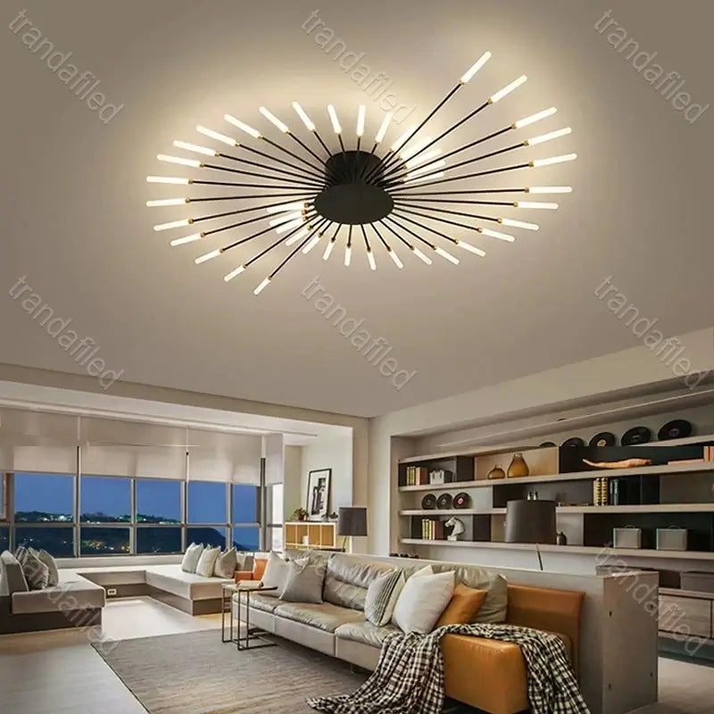 lustra-led-neagra-cu-18-28-42-brate-design-minimalist-modern