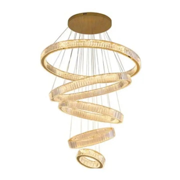 lustra led spirala aurie telecomanda iluminat living modern