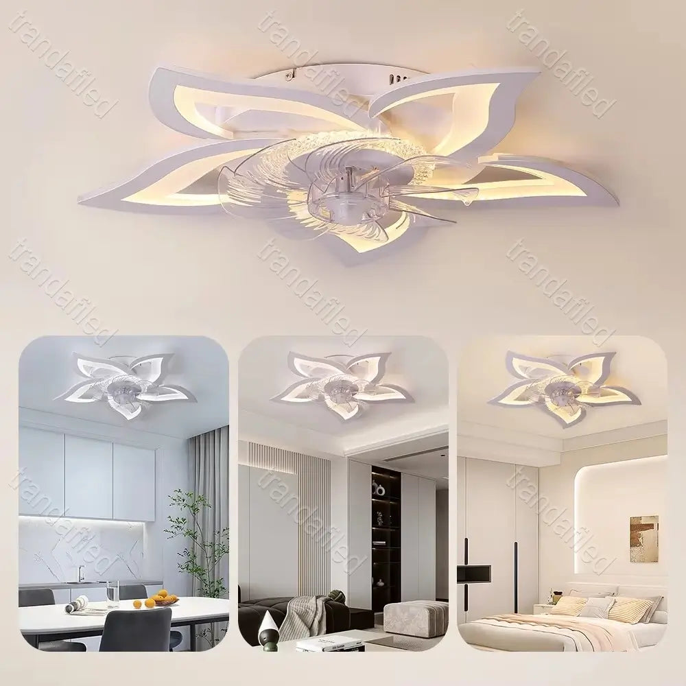 lustra-led-cu-ventilator-8884-5fs-design-floral-cu-telecomanda