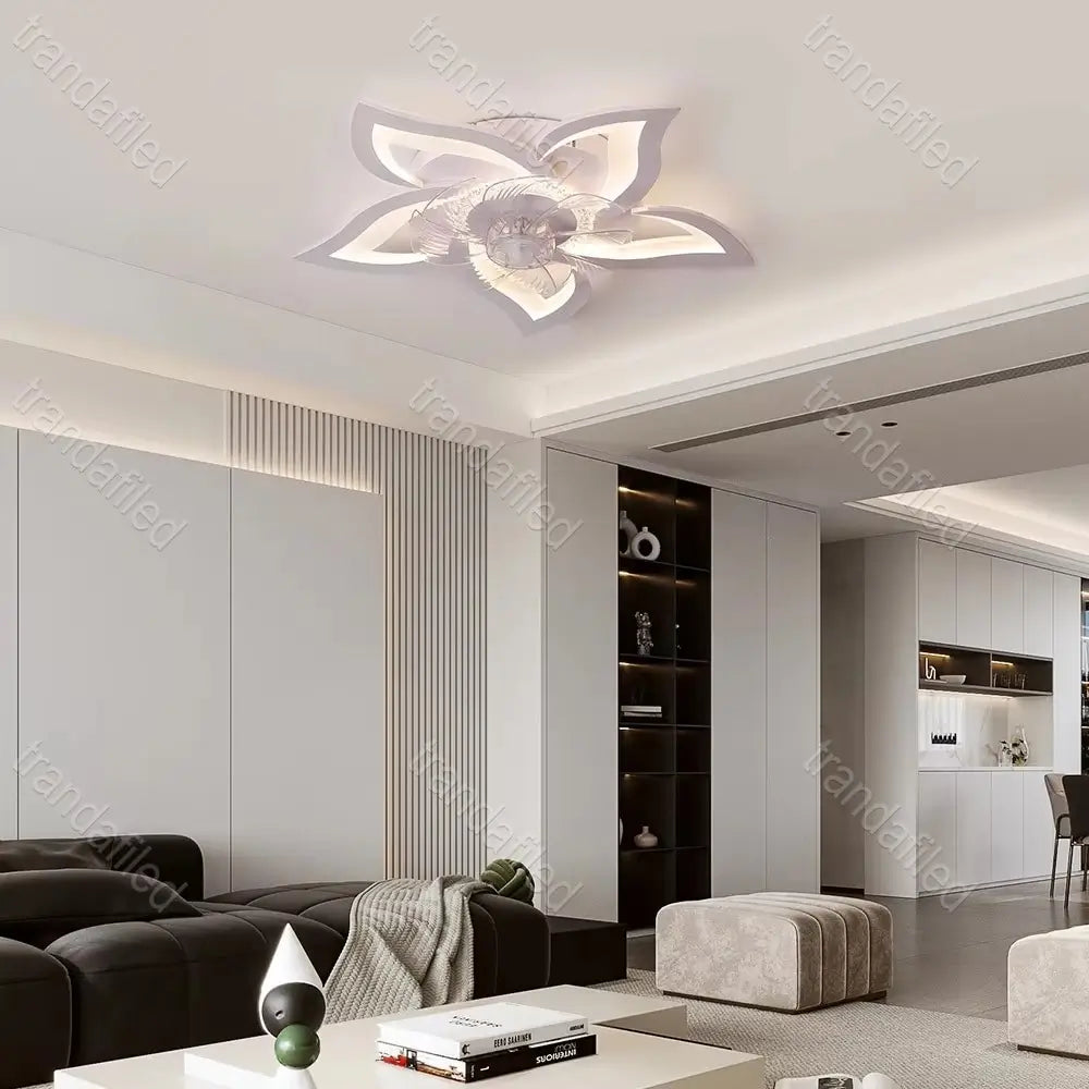 lustra-led-cu-ventilator-8884-5fs-design-floral-cu-telecomanda