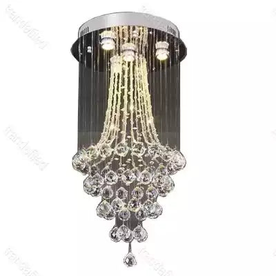 pendul-modern-rotund-30cm-cristal-K9-metal-cromat-4xMR16-design-contemporan
