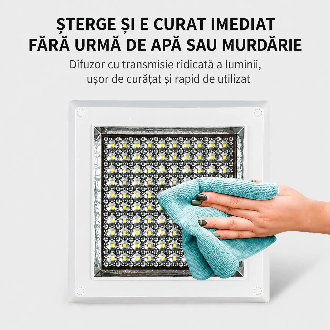 Plafoniera LED patrata pentru interior modern cu consum redus de energie