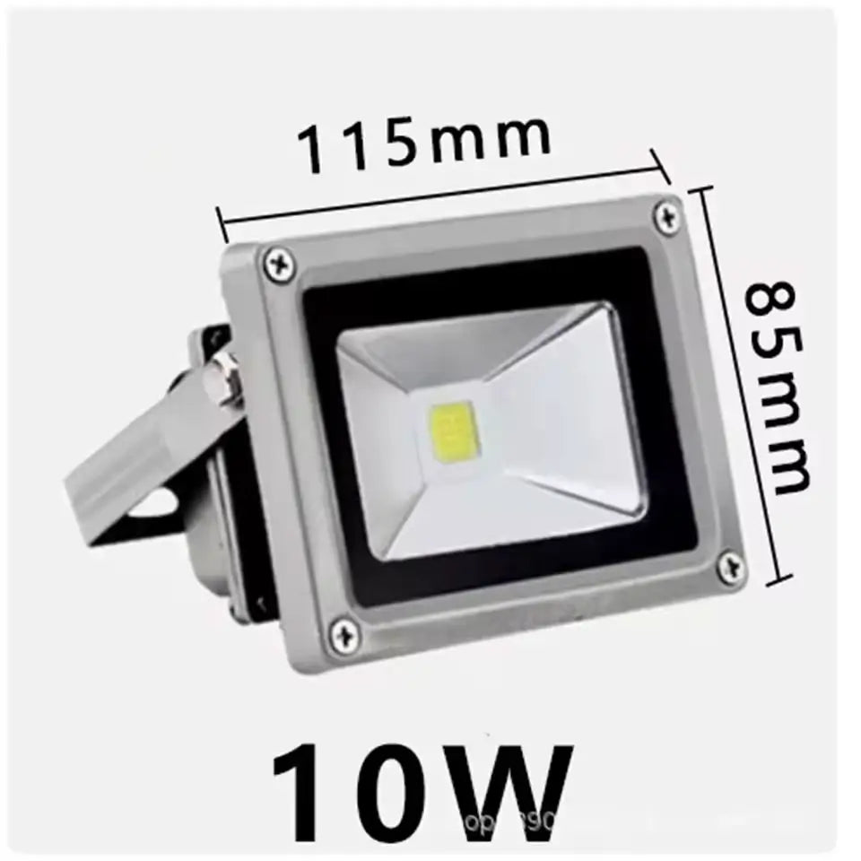 Dimensiuni proiector LED 10W: 115 x 85 mm, indicate pe schema tehnică
